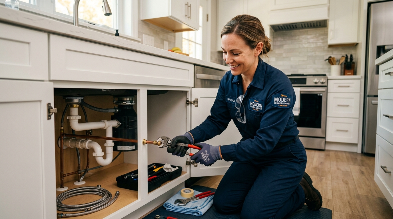 Professional plumber providing expert service